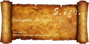 Selymes Ákos névjegykártya