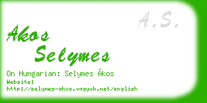 akos selymes business card